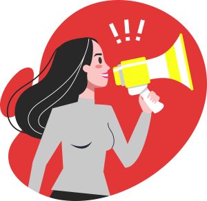 Creating an Emotional Connection Through Sound: The Impact of Voice Branding - graphic of woman speaking into megaphone